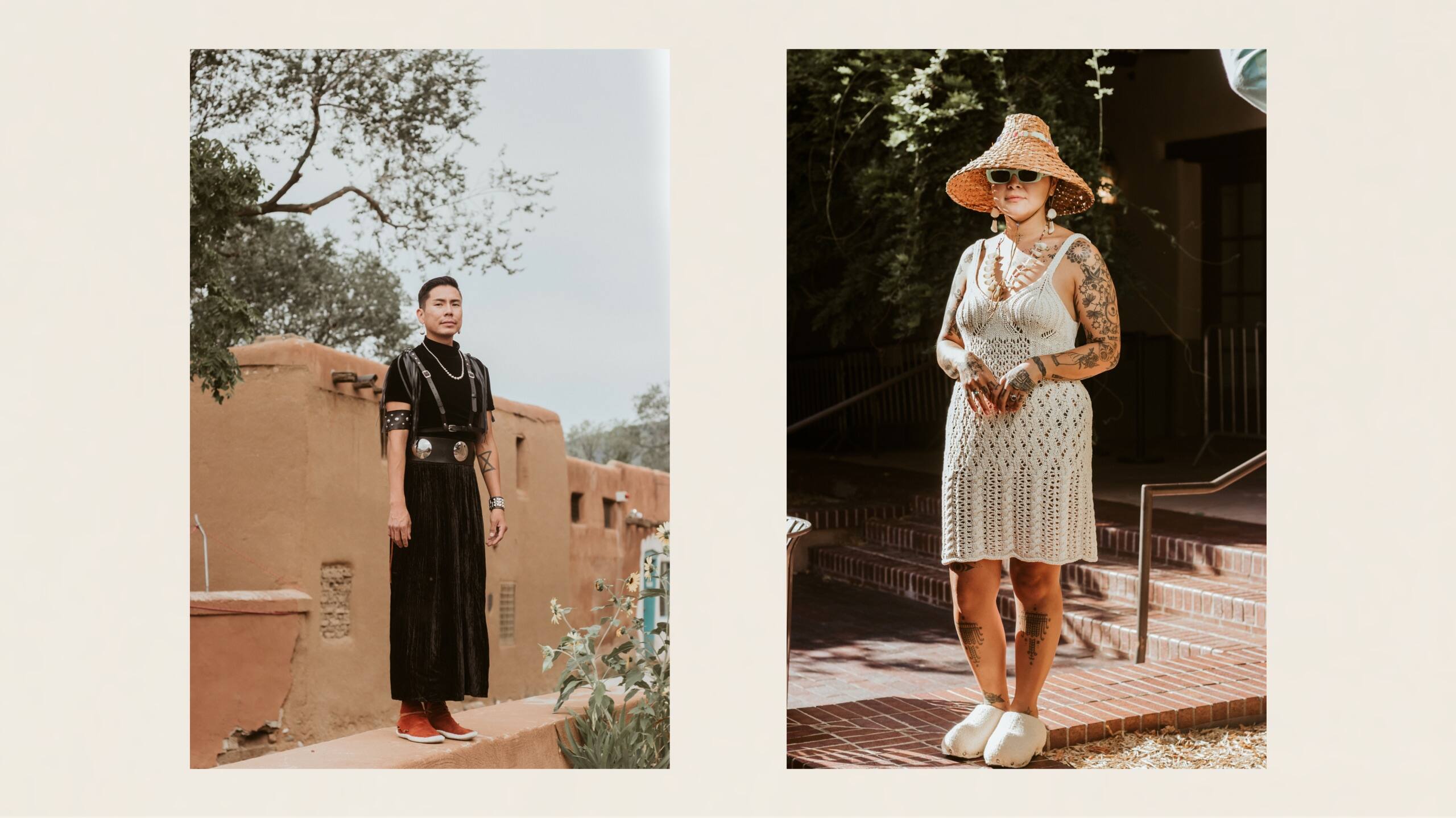 <em>Left</em>: Din&eacute;/Navajo artist and musician Ryan Dennsion; <em>Right</em>: Quw'utsun'/Cowichan apothecary medicine maker Arianna Lauren